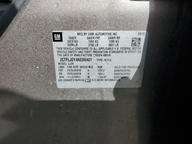 Photo 14 from auction – 2010 GMC TERRAIN SL with VIN 2CTFLJEY4A6380401