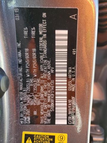 Photo 14 from auction – 2015 TOYOTA HIGHLANDER with VIN 5TDBKRFH3FS146130