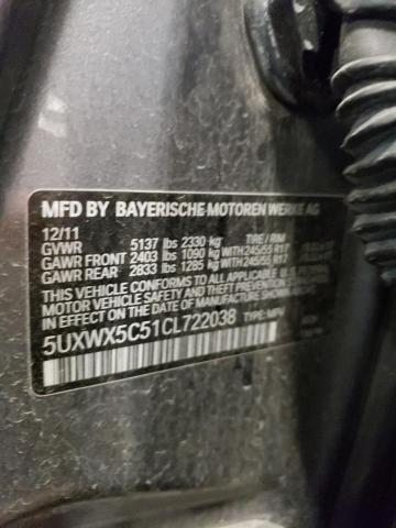 Photo 14 from auction – 2012 BMW X3 XDRIVE2 with VIN 5UXWX5C51CL722038