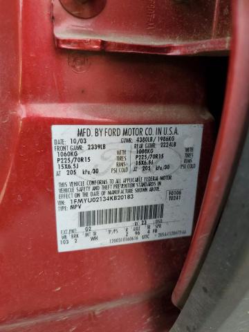 Photo 14 from auction – 2004 FORD ESCAPE XLS with VIN 1FMYU02134KB20183