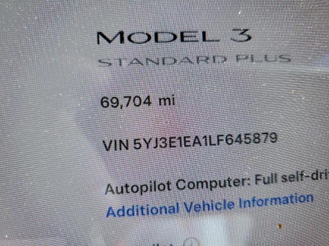 Photo 9 from auction – 2020 TESLA MODEL 3 with VIN 5YJ3E1EA1LF645879