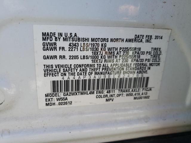 Photo 14 from auction – 2014 MITSUBISHI OUTLANDER with VIN 4A4AP3AU9EE024769