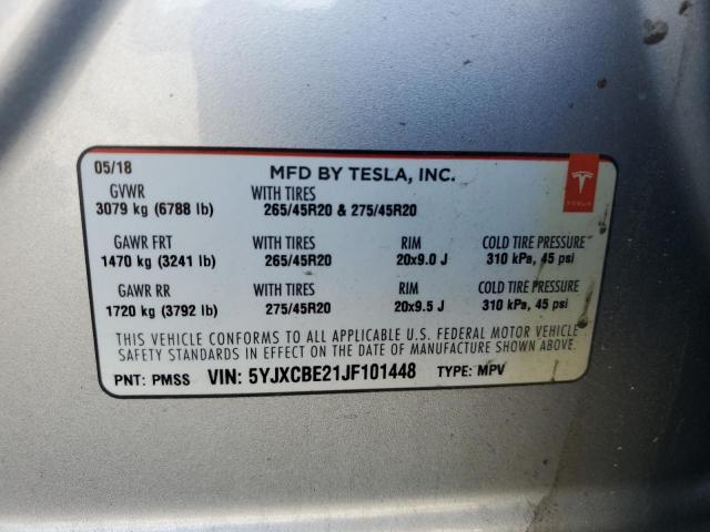 Photo 14 from auction – 2018 TESLA MODEL X with VIN 5YJXCBE21JF101448