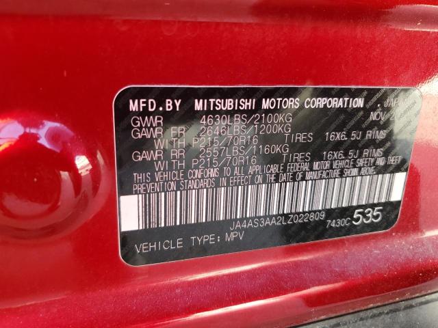 Photo 14 from auction – 2020 MITSUBISHI ECLIPSE CR with VIN JA4AS3AA2LZ022809