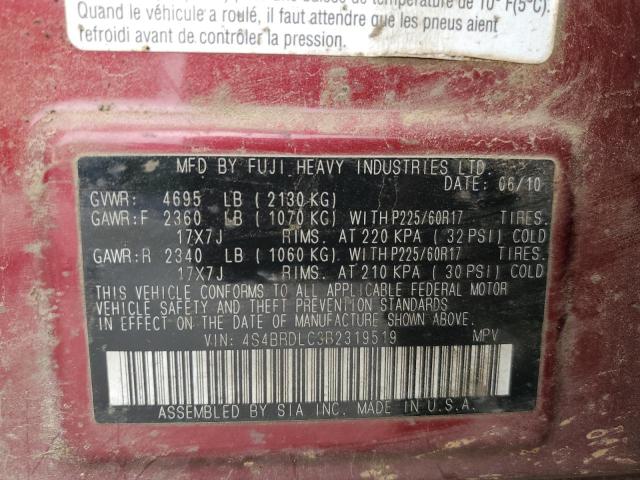 Photo 14 from auction – 2011 SUBARU OUTBACK 3. with VIN 4S4BRDLC3B2319519