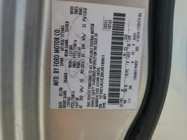 Photo 14 from auction – 2008 FORD EXPLORER X with VIN 1FMEU63E28UB18961