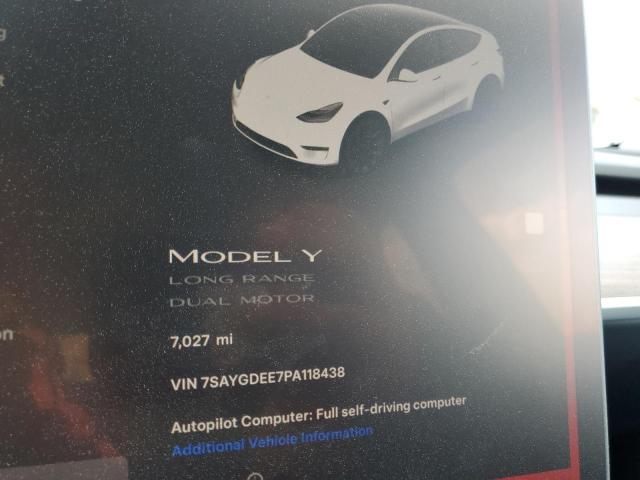 Photo 9 from auction – 2023 TESLA MODEL Y with VIN 7SAYGDEE7PA118438