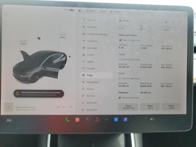 Photo 9 from auction – 2019 TESLA MODEL 3 with VIN 5YJ3E1EB5KF386790