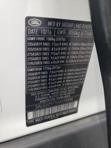 Photo 14 from auction – 2016 LAND ROVER RANGE ROVE with VIN SALGS2KF5GA316934
