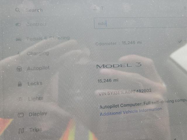 Photo 9 from auction – 2023 TESLA MODEL 3 with VIN 5YJ3E1EA0PF482602