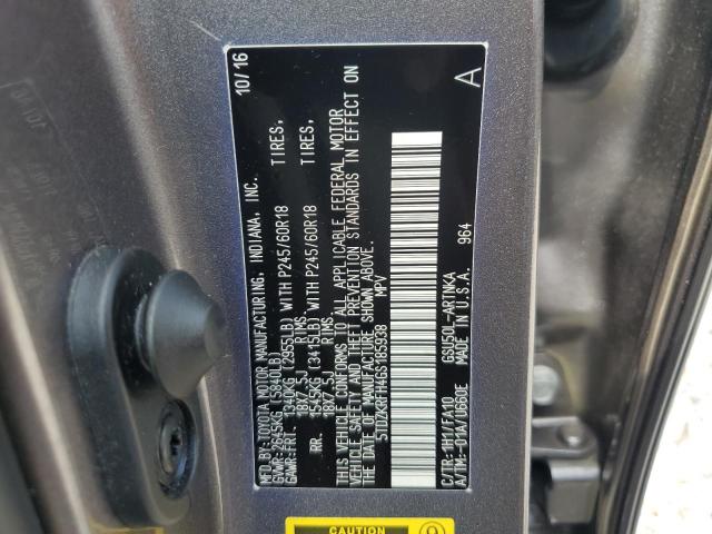 Photo 14 from auction – 2016 TOYOTA HIGHLANDER with VIN 5TDZKRFH4GS185938