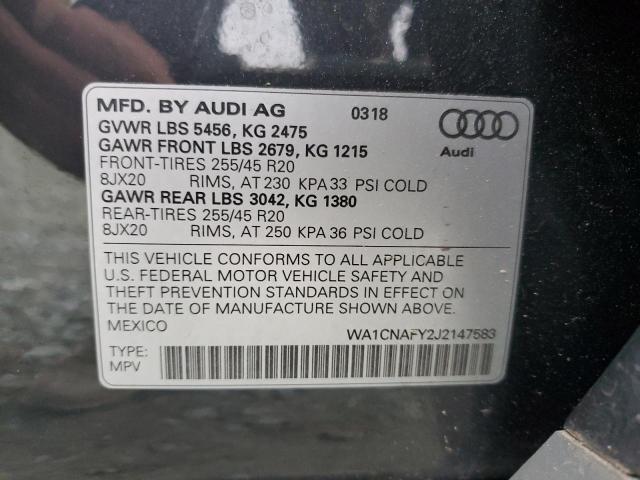 Photo 14 from auction – 2018 AUDI Q5 PRESTIG with VIN WA1CNAFY2J2147583