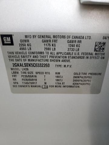 Photo 14 from auction – 2012 GMC TERRAIN SL with VIN 2GKALSEK5C6332260