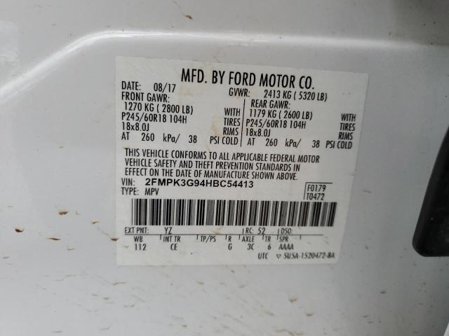 Photo 14 from auction – 2017 FORD EDGE SE with VIN 2FMPK3G94HBC54413