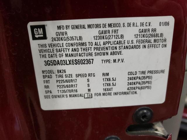 Photo 14 from auction – 2006 BUICK RENDEZVOUS with VIN 3G5DA03LX6S602367
