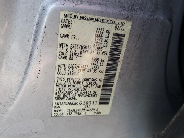 Photo 14 from auction – 2011 NISSAN PATHFINDER with VIN 5N1AR1NN0BC619313