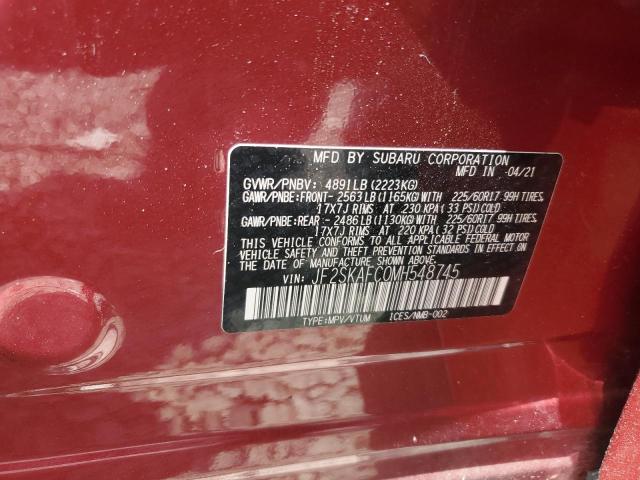 Photo 14 from auction – 2021 SUBARU FORESTER P with VIN JF2SKAFC0MH548745