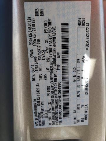 Photo 14 from auction – 2017 FORD ESCAPE S with VIN 1FMCU0F7XHUD64996