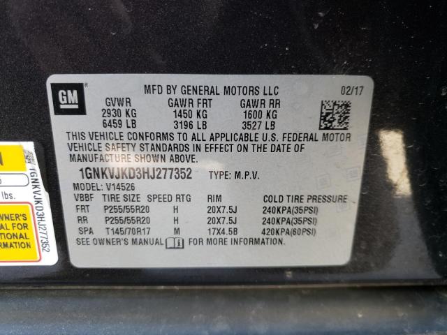 Photo 14 from auction – 2017 CHEVROLET TRAVERSE P with VIN 1GNKVJKD3HJ277352