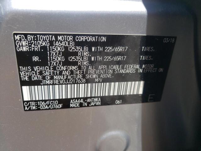 Photo 14 from auction – 2018 TOYOTA RAV4 with VIN JTMRFREV0JJ217638