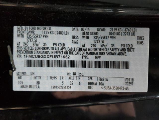 Photo 14 from auction – 2015 FORD ESCAPE SE with VIN 1FMCU9GXXFUB71652