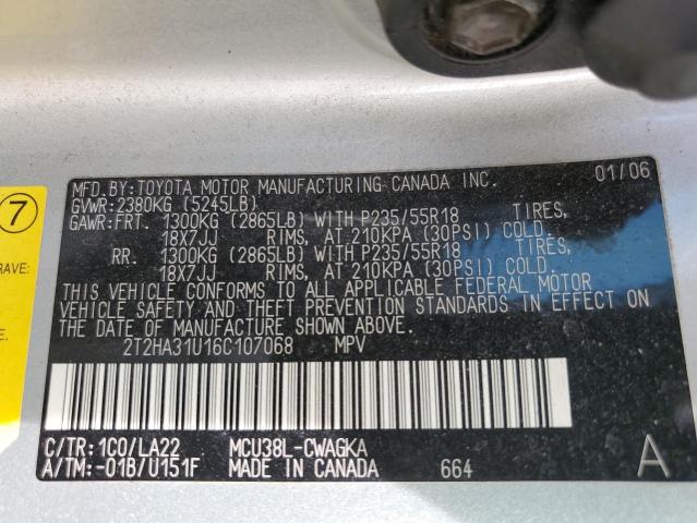 Photo 14 from auction – 2006 LEXUS RX 330 with VIN 2T2HA31U16C107068