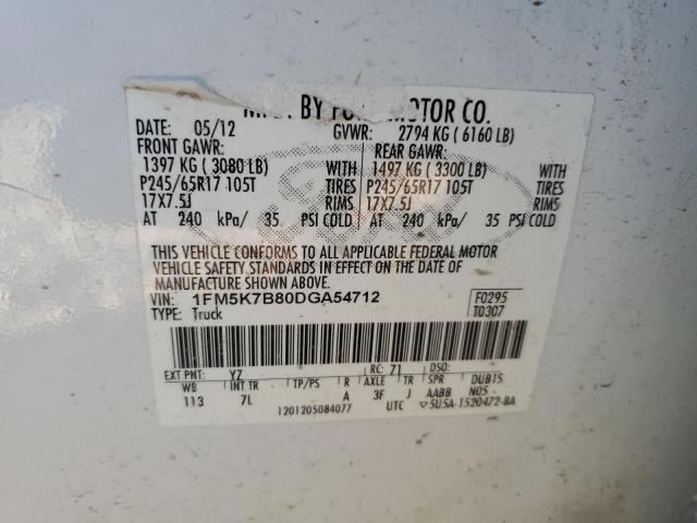 Photo 14 from auction – 2013 FORD EXPLORER with VIN 1FM5K7B80DGA54712