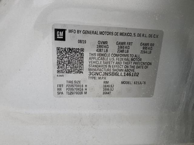 Photo 14 from auction – 2020 CHEVROLET TRAX LS with VIN 3GNCJNSB6LL146102