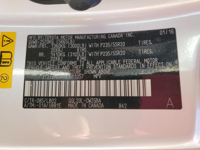 Photo 14 from auction – 2016 LEXUS RX 350 with VIN 2T2ZZMCAXGC011057