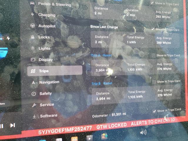 Photo 9 from auction – 2021 TESLA MODEL Y with VIN 5YJYGDEF1MF252477
