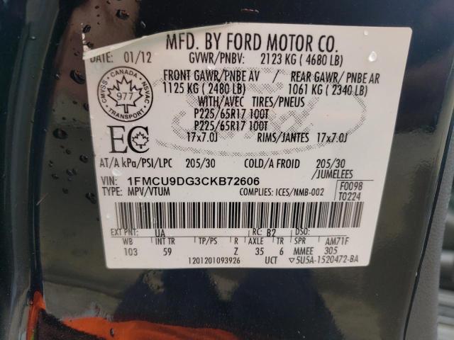 Photo 14 from auction – 2012 FORD ESCAPE XLT with VIN 1FMCU9DG3CKB72606