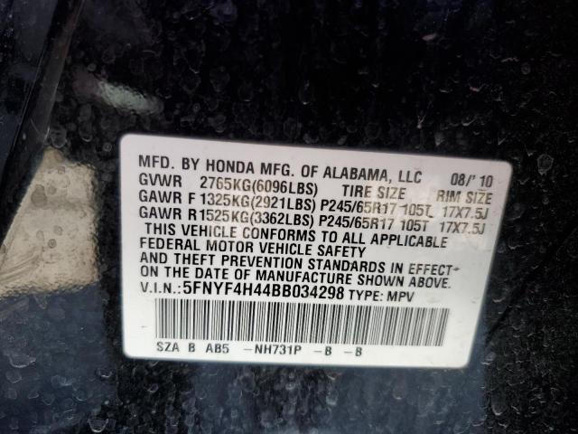 Photo 14 from auction – 2011 HONDA PILOT EX with VIN 5FNYF4H44BB034298