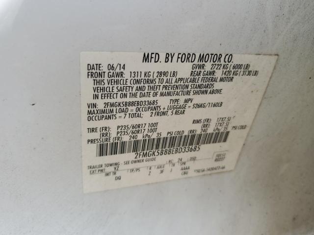 Photo 14 from auction – 2014 FORD FLEX SE with VIN 2FMGK5B88EBD33685