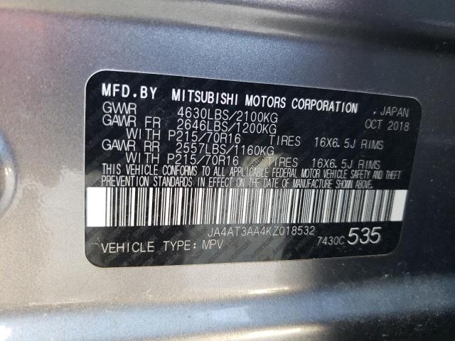 Photo 14 from auction – 2019 MITSUBISHI ECLIPSE CR with VIN JA4AT3AA4KZ018532