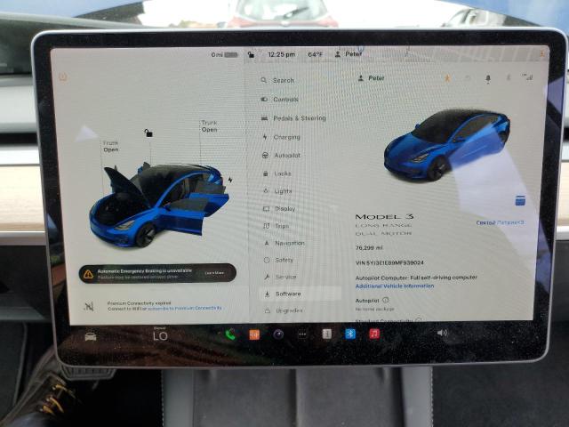 Photo 9 from auction – 2021 TESLA MODEL 3 with VIN 5YJ3E1EB9MF939024