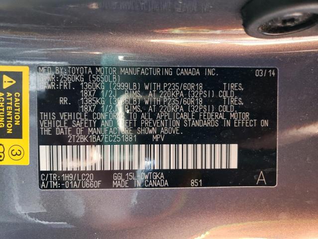 Photo 14 from auction – 2014 LEXUS RX 350 BAS with VIN 2T2BK1BA7EC251881