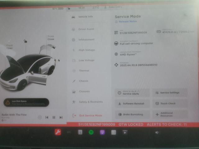 Photo 9 from auction – 2022 TESLA MODEL 3 with VIN 5YJ3E1EB2NF199009