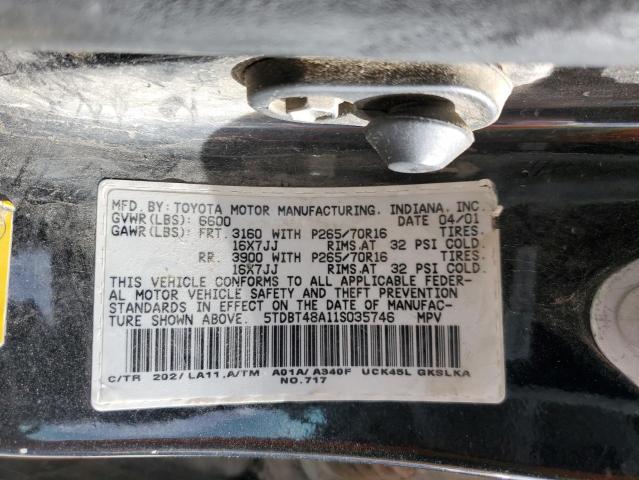 Photo 14 from auction – 2001 TOYOTA SEQUOIA LI with VIN 5TDBT48A11S035746