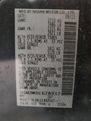 Photo 14 from auction – 2014 NISSAN PATHFINDER with VIN 5N1AR2MM3EC628932