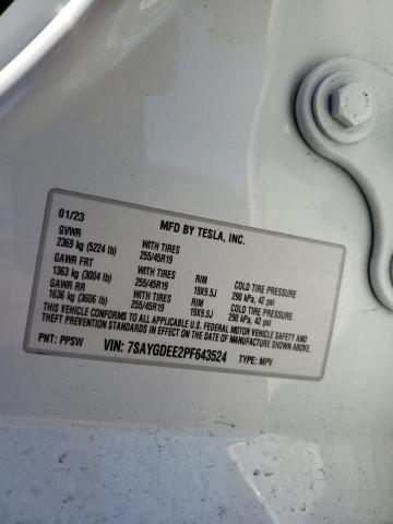 Photo 14 from auction – 2023 TESLA MODEL Y with VIN 7SAYGDEE2PF643524