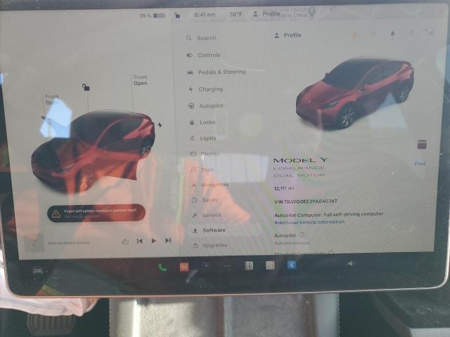 Photo 9 from auction – 2023 TESLA MODEL Y with VIN 7SAYGDEE2PA040747