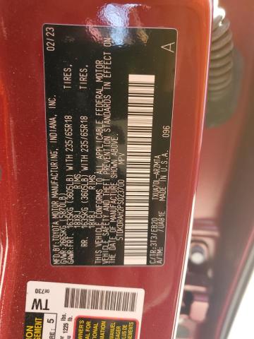 Photo 14 from auction – 2023 TOYOTA HIGHLANDER with VIN 5TDKDRAH2PS023700
