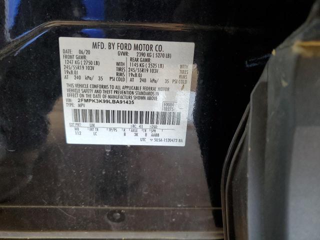 Photo 14 from auction – 2020 FORD EDGE with VIN 2FMPK3K99LBA91435