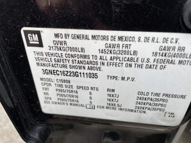 Photo 10 from auction – 2003 CHEVROLET SUBURBAN C with VIN 3GNEC16Z23G111035