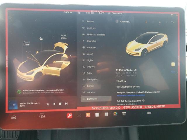 Photo 9 from auction – 2022 TESLA MODEL 3 with VIN 5YJ3E1EB1NF344010