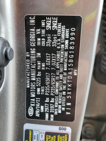 Photo 14 from auction – 2011 KIA SORENTO BA with VIN 5XYKTDA15BG183990