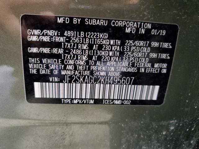 Photo 14 from auction – 2019 SUBARU FORESTER P with VIN JF2SKAGC2KH495607