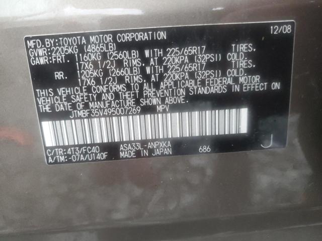 Photo 14 from auction – 2009 TOYOTA RAV4 with VIN JTMBF35V495007269