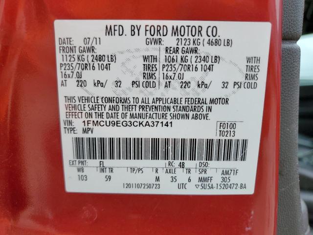 Photo 14 from auction – 2012 FORD ESCAPE LIM with VIN 1FMCU9EG3CKA37141