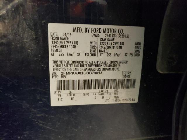 Photo 14 from auction – 2016 FORD EDGE SEL with VIN 2FMPK4J81GBB79013